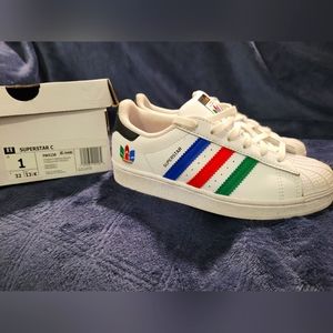 Adidas Shell Toes multi colored size 1Y